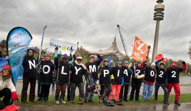 Flashmob gegen Olympiabewerbung 2022